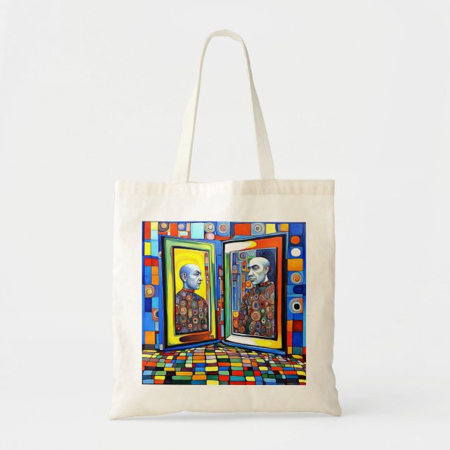 Tote Bag Qui voyez-vous dans le miroir ? (Devant)