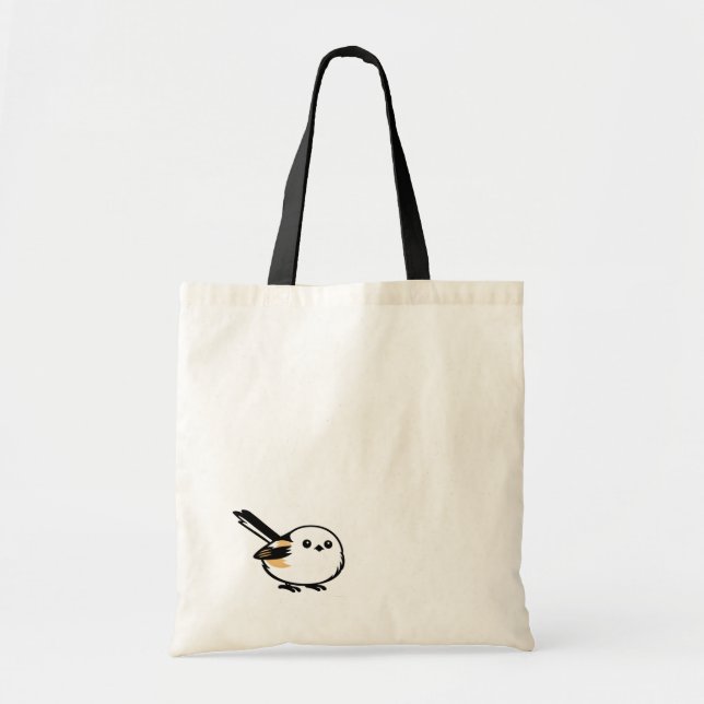 Tote Bag Quiet Minimal Long-Tailed Tit Illustration (Devant)
