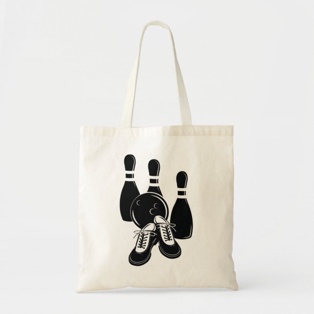 Tote Bag quilles de quilles chaussures et d'art sportif de  (Devant)