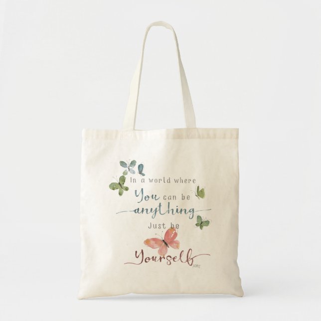Tote Bag Quota de Rustic Watercolor Butterflies (Devant)