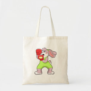 Tote Bag Rabbit à la boxe avec gants de boxe