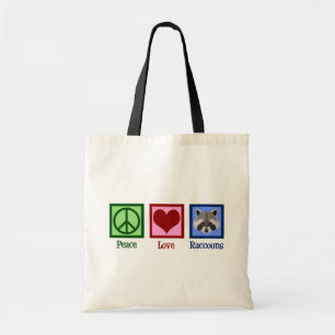 Tote Bag Raccoon de Peace Love