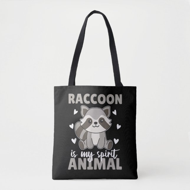 Tote Bag Raccoon Est Mon Esprit Animal Cute Raccoon (Devant)