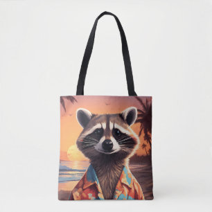 Tote Bag Raccoon Holiday