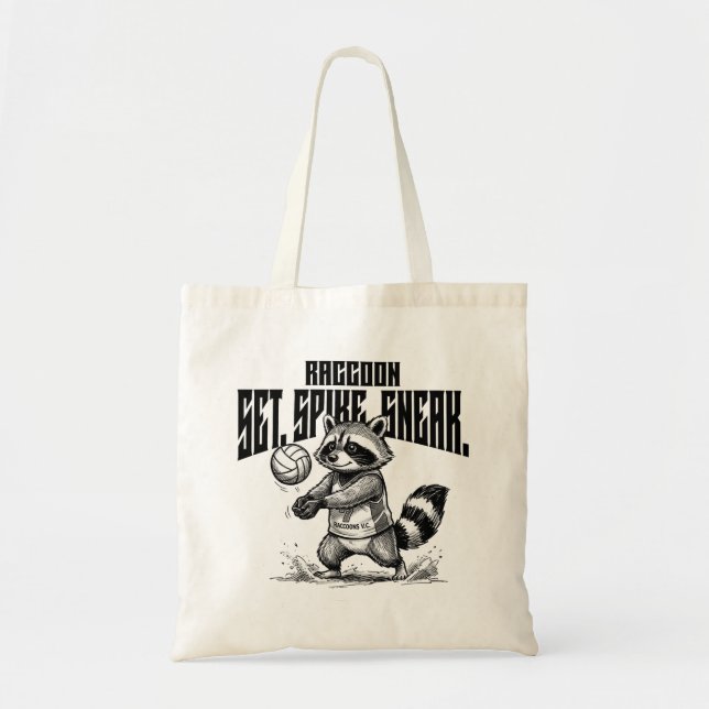 Tote Bag Raccoon Volleyball Star - Set Spike Sneak Graphic (Devant)