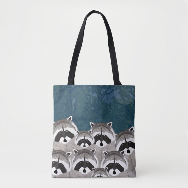 Tote Bag Raccoons Allover Fourre-tout (Devant)
