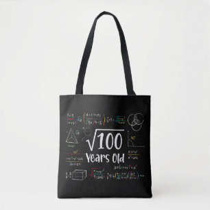 Tote Bag Racine carré de 100 10e anniversaire 10 ans Cadeau