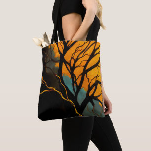 Tote Bag Racines dorées et Arbre du crépuscule