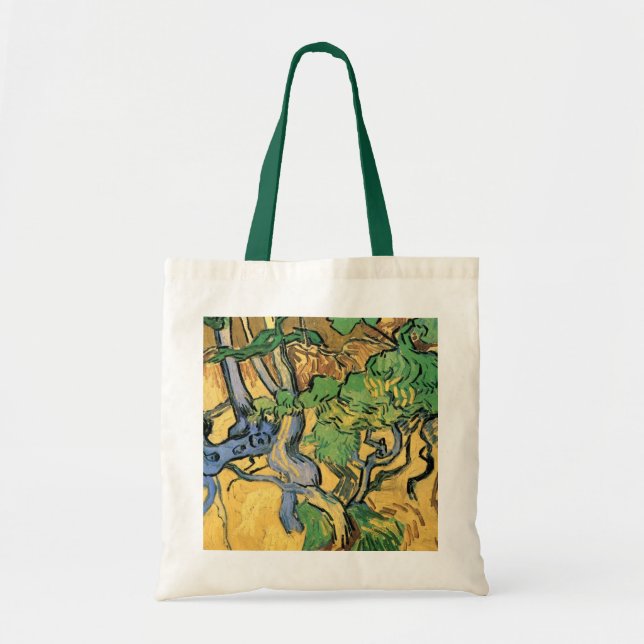 Tote Bag Racines et troncs d'arbre par Vincent van Gogh (Devant)