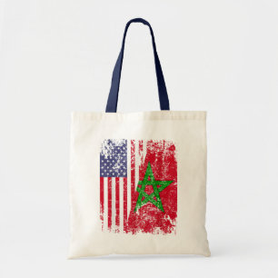 Tote Bag RACINES MAROCAINES   Demi drapeau américain   DRAP