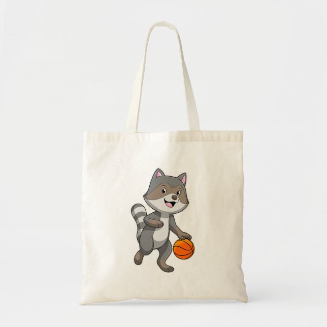 Tote Bag Racon comme joueur de basket-ball avec basket-ball (Devant)
