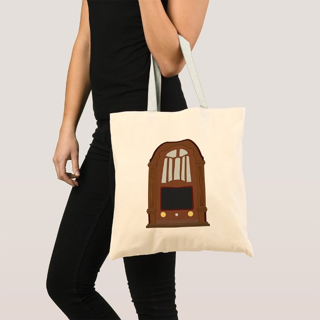Tote Bag Radio vintage en bois (Créateur téléchargé)