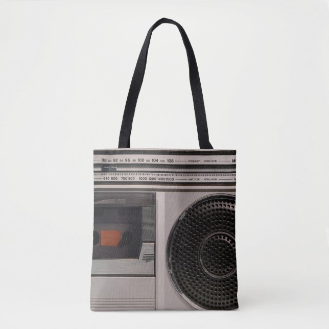 Tote Bag Radiocassette radio stéréo portable rétro obsolète (Devant)