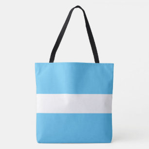 Tote Bag Raffiné Sportif Élégant Larges Rayures Bleu Ciel B
