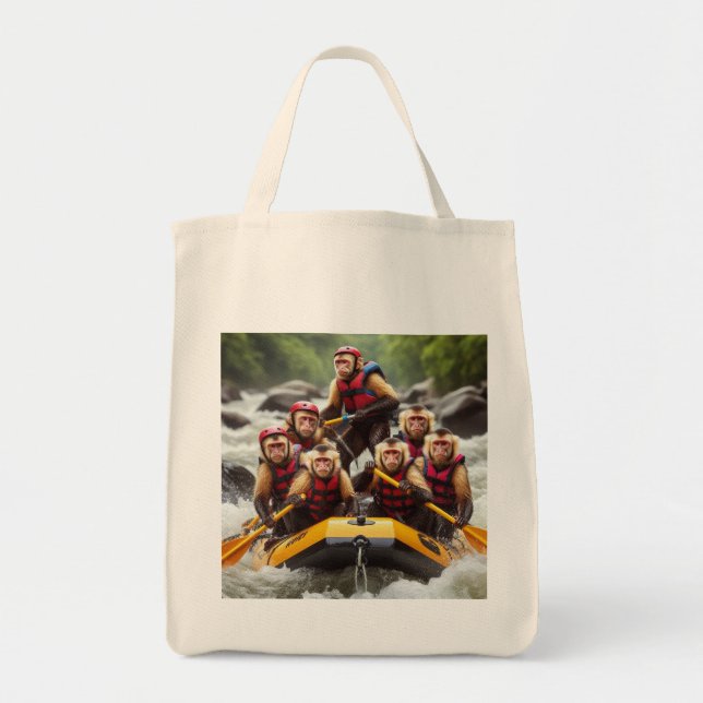 Tote Bag Rafting d'eau vive pour singes capucins aventurier (Devant)
