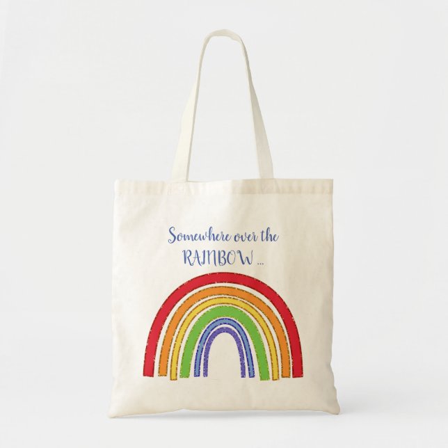 Tote Bag RAINBOW avec frontière de Parties scintillant Faux (Devant)