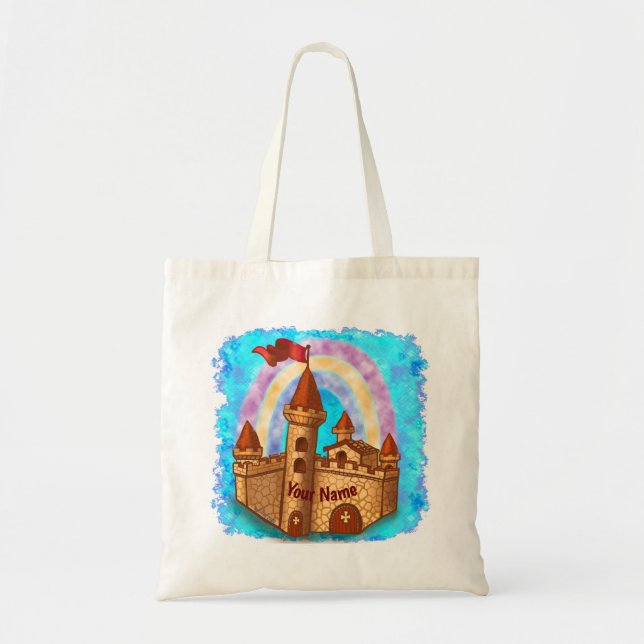 Tote Bag Rainbow Castle nom personnalisé (Devant)