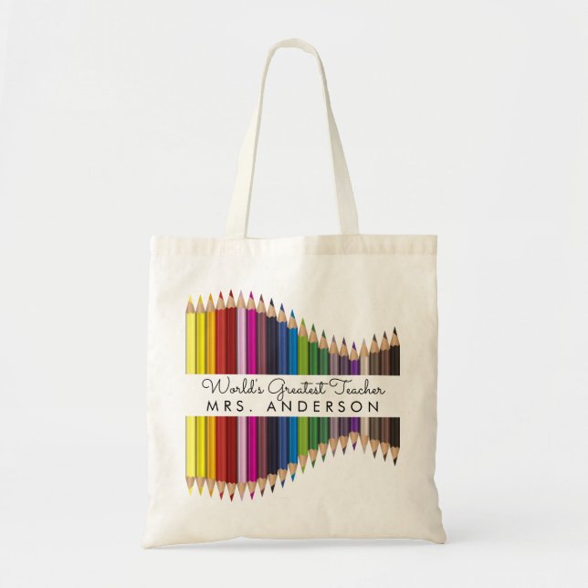 Tote Bag Rainbow Crayons Kindergarten Enseignant Cadeau (Devant)