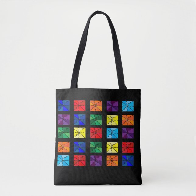 Tote Bag Rainbow Granny Carré fourre-tout (Devant)