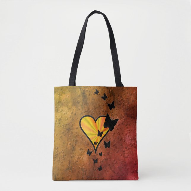 Tote Bag Rainbow heart and Butterfly (Devant)