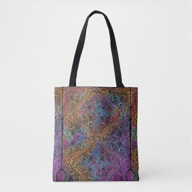 Tote Bag Rainbow Kaleidoscope Mandala (Devant)