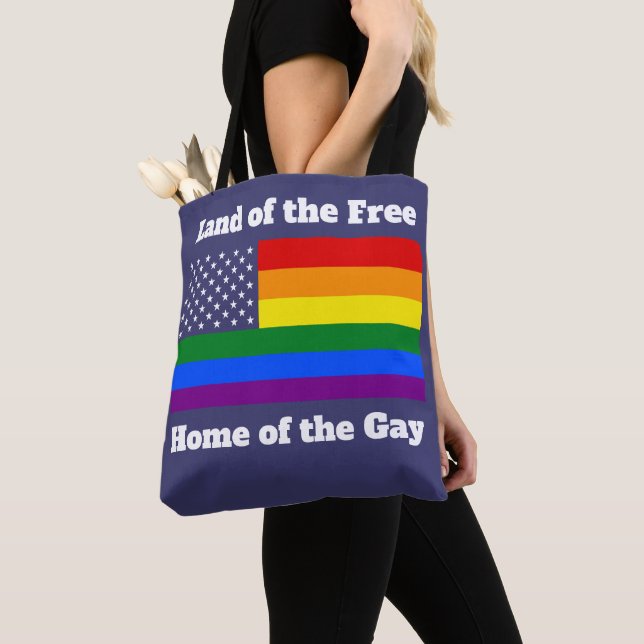 Tote Bag Rainbow LGBTQ American Pride Diversité Drapeau (De près)