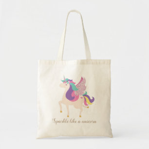 Tote Bag Rainbow Magique Unicorn mignonne Glittery