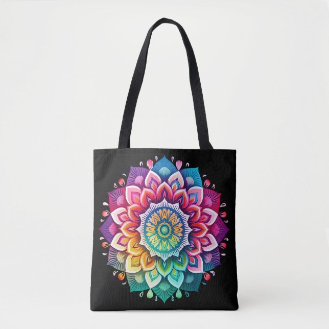 Tote Bag Rainbow Mandala (Devant)