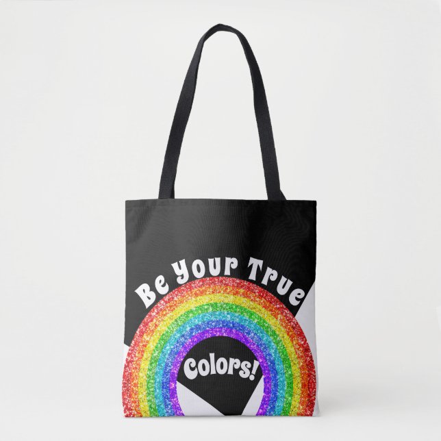Tote Bag Rainbow Parties scintillant Pride LGBT soyez vos v (Devant)