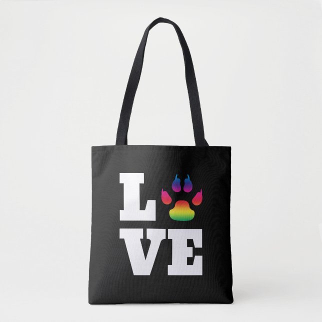 Tote Bag Rainbow paw (Devant)