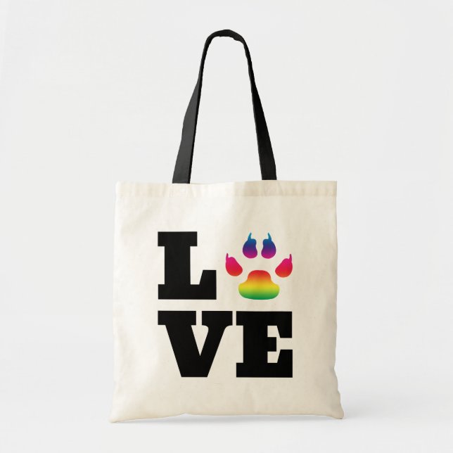 Tote Bag Rainbow paw (Devant)
