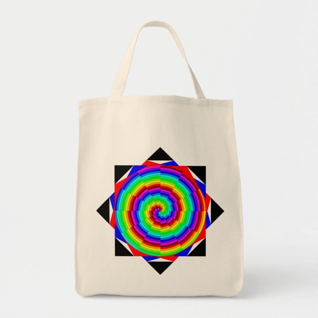 Tote Bag Rainbow Spiral par Kenneth Yoncich (Devant)
