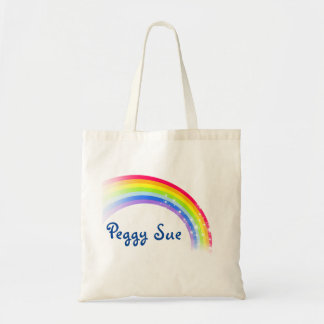 Tote Bag Rainbow stars nom personnalisé foncé