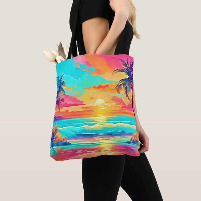 Tote Bag Rainbow Sunset Beach (De près)