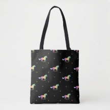 Rainbow Unicorns & Gold Stars Motif