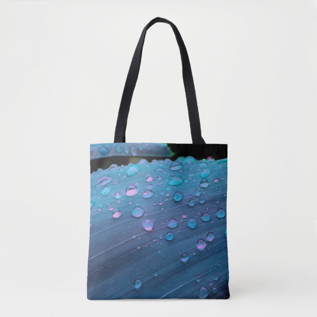 Tote Bag Raindrops Closeup, Spacey Blues (Devant)