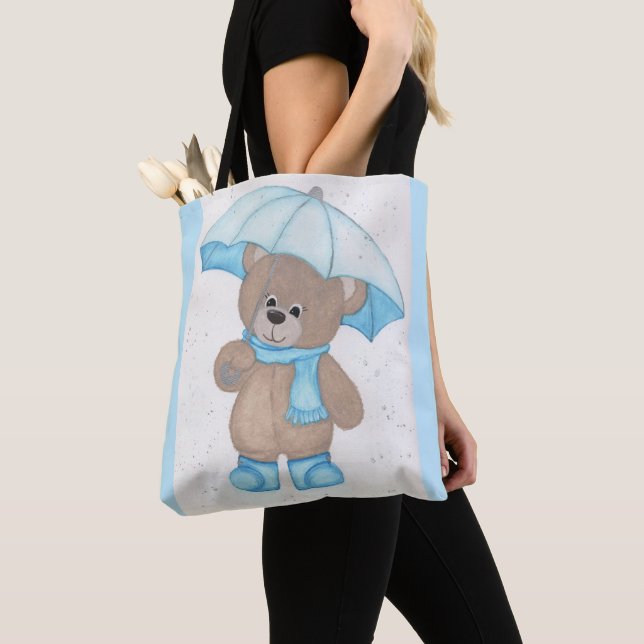Tote Bag Rainy Daze Teddy Bear (De près)
