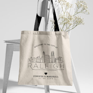Tote Bag Raleigh Mariage   Skyline stylisée
