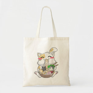 Tote Bag Ramen Cat Anime Kawaii Neko Ramen Bowl