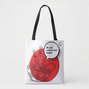 Tote Bag Ramen Kawaii Mignon - Nourriture Japonaise Drôle