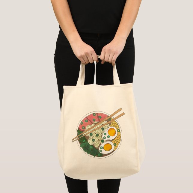 Tote Bag Ramen Noodles Bowl Restauration Japonaise Foin (Devant (produit))