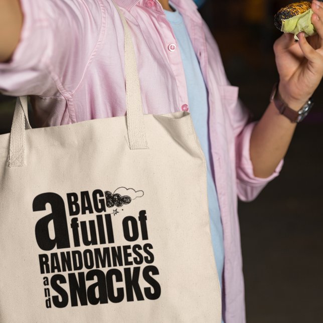 Tote Bag Randomness & Snacks Quirky Moderne Design (Shop now and infuse your life with the excitement of the unexpected! )