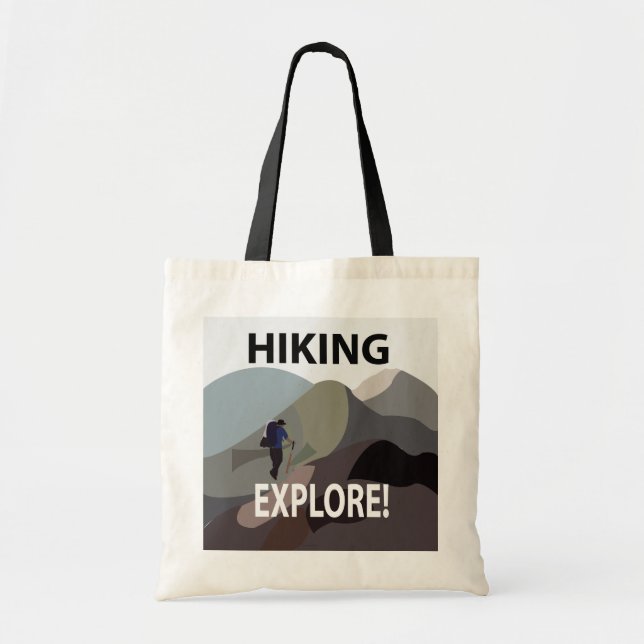 Tote Bag Randonnée Explorer Montagnes Randonnée  (Devant)