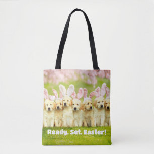 Tote Bag Rangée de lapins chiots