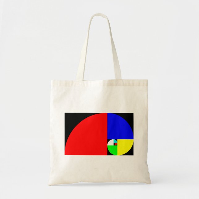 Tote Bag Rapport d'or, spirale de Fibonacci (Devant)