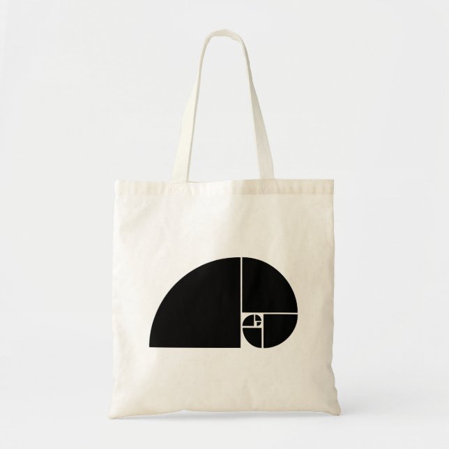 Tote Bag Rapport d'or, spirale de Fibonacci (Devant)