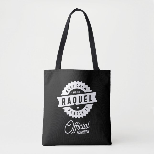 Tote Bag Raquel Nom personnalisé Cadeau Anniversaire (Devant)