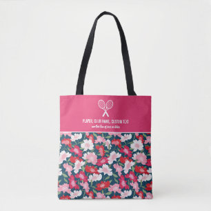 Tote Bag Raquette de tennis sur mesure colorée à motifs f