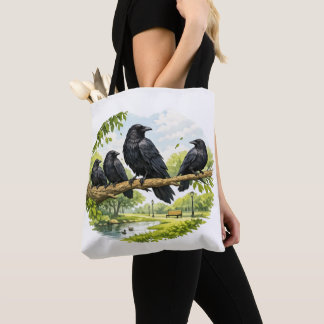 Tote Bag Rassemblement silencieux – Corbeaux sur une branch