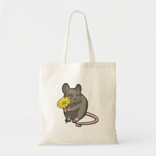 Tote Bag Rat avec fleurs jaunes